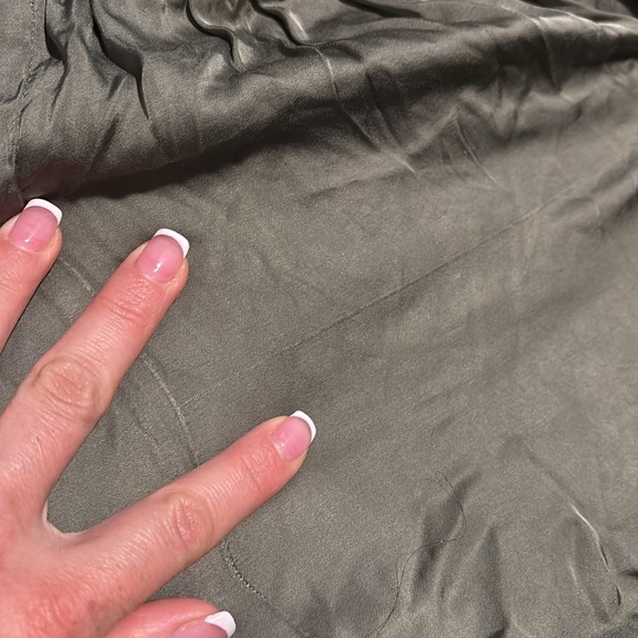 Nation LTD Birdie Olive Green Satin Mini Skirt S - Picture 4 of 4